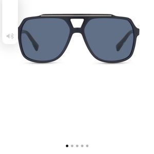 Dolce & Gabbana Gros Grain 60MM Sunglasses blue frame, silver accents.